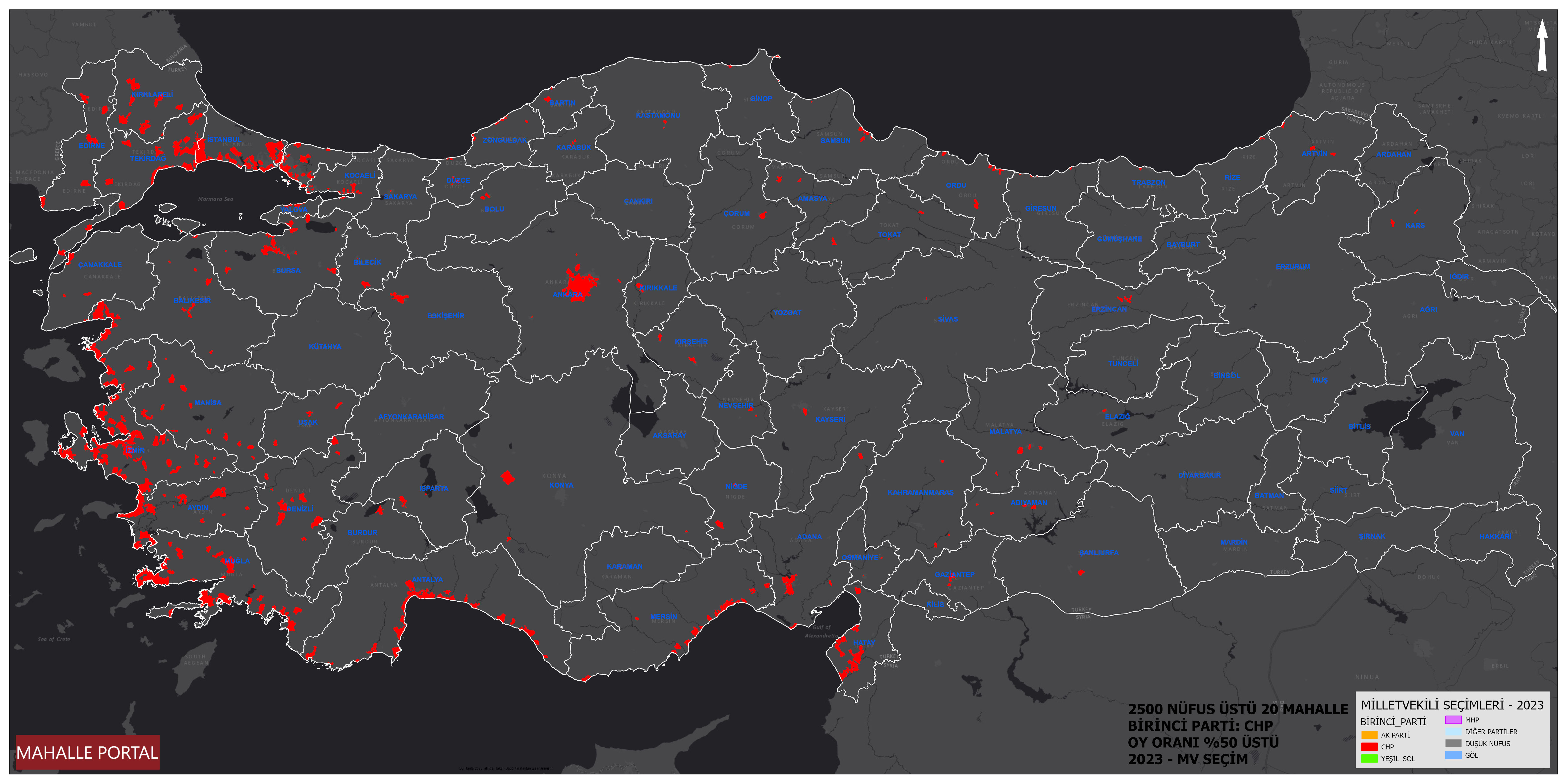 CHP Yüzde 50 Üstü Alanlar Haritası