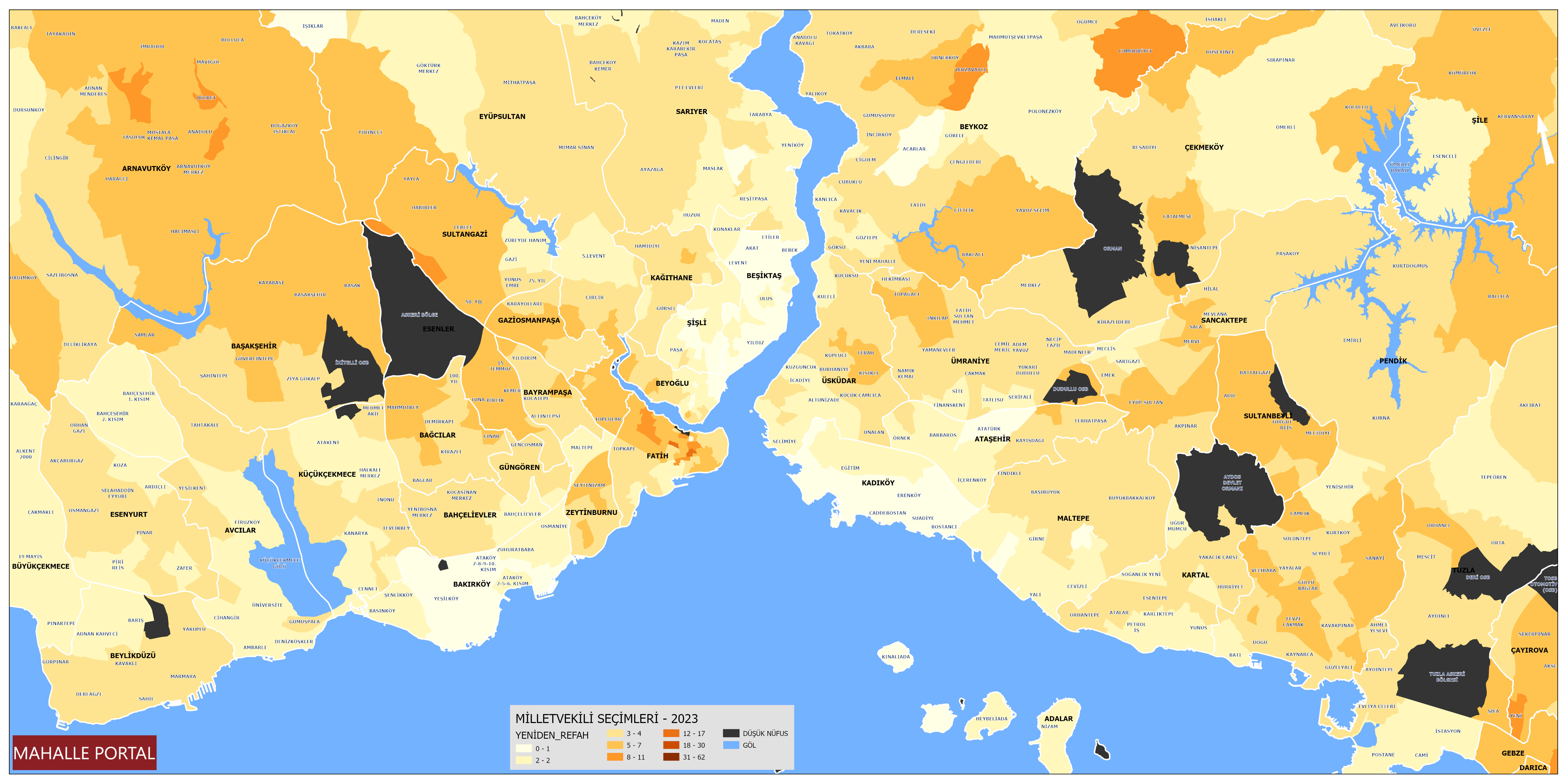 2023 İstanbul Yeniden Refah Partisi Oy Oranları