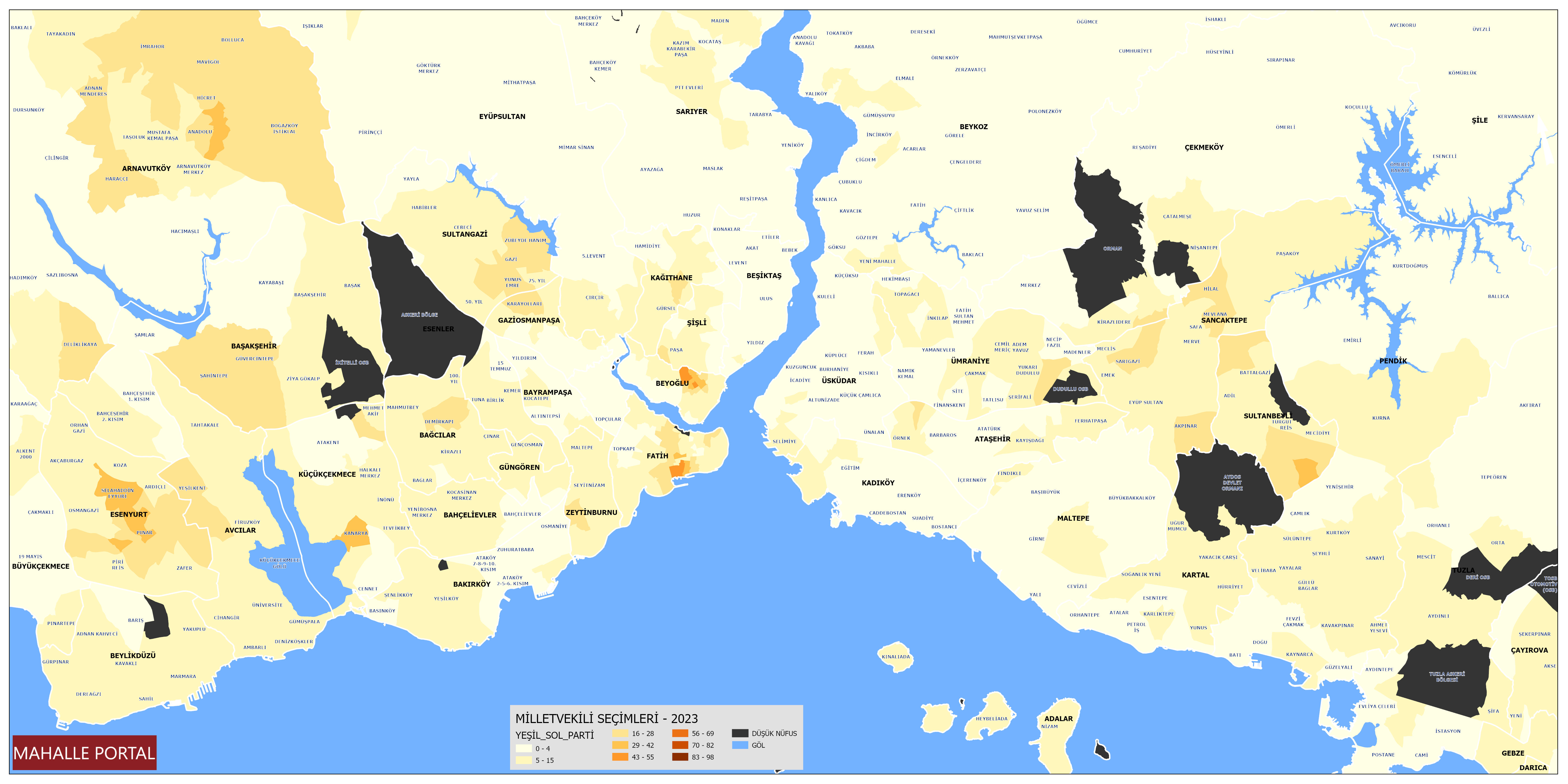 2023 İstanbul Yeşil Sol Parti Oy Oranları