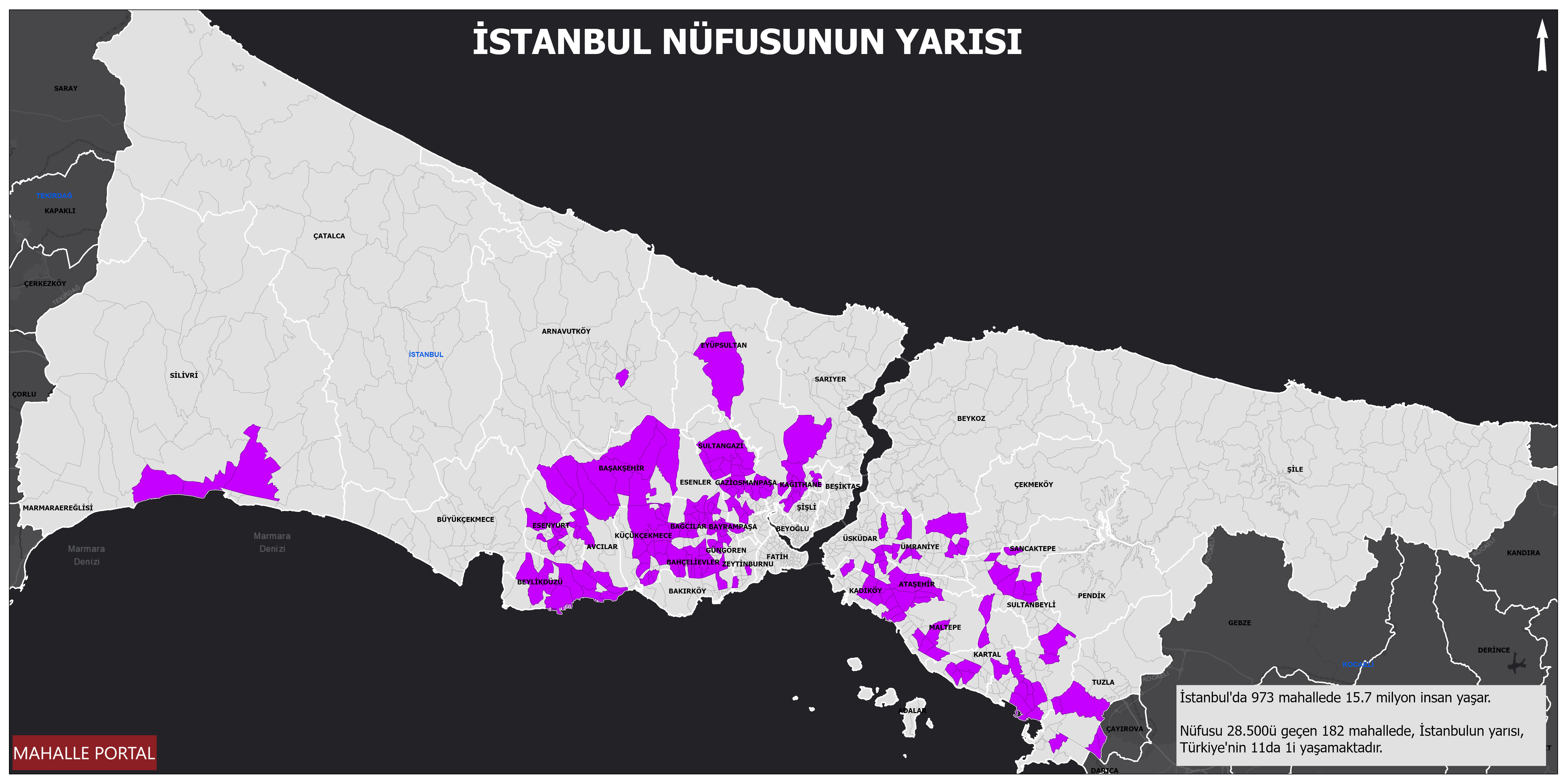 İstanbul Nüfusunun Yarısı Haritası