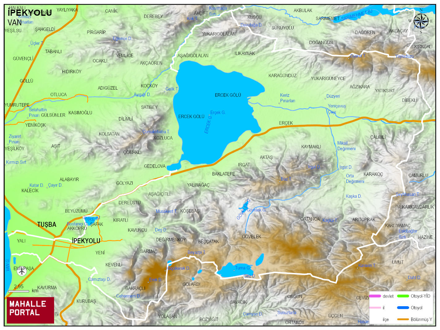 İPEKYOLU Fiziki Haritası | Coğrafi Yapı ve Detaylı İlçe Haritası