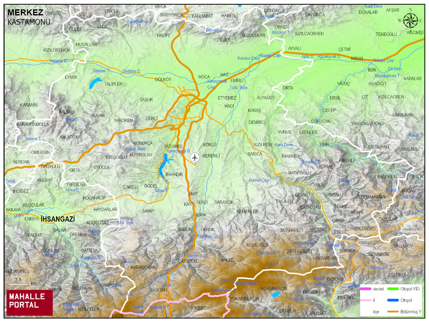 MERKEZ Fiziki Haritası | Yükselti ve Doğa Özellikleri
