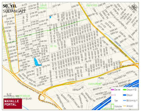 50. YIL Mahallesi Haritası | Mahalle Sokak Haritası