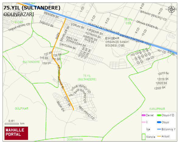 75.YIL (SULTANDERE) Mahallesi Haritası | Güncel Mahalle ve Köy Haritası