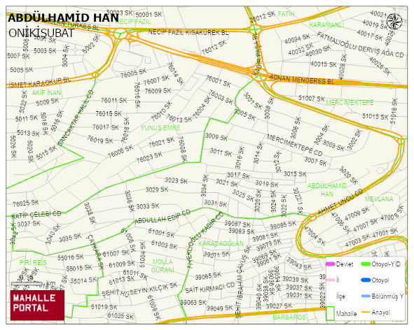 ABDÜLHAMİD HAN Mahallesi Haritası | Dağlar, Ovalar ve Akarsu Bilgileri