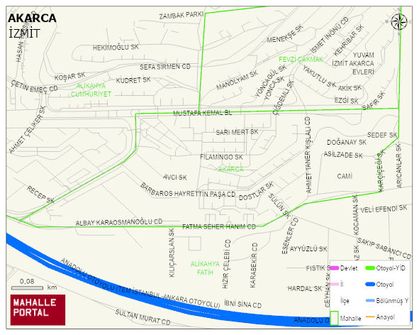 AKARCA Mahallesi Haritası | İnteraktif Köy ve Mahalle Sınırları