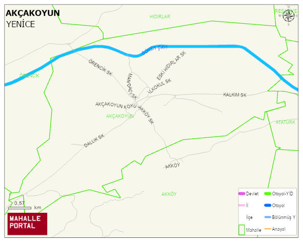 AKÇAKOYUN Köyü Haritası | Dağlar, Ovalar ve Akarsu Bilgileri