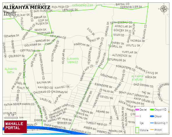 ALİKAHYA MERKEZ Mahallesi Haritası | Yükselti ve Doğa Özellikleri