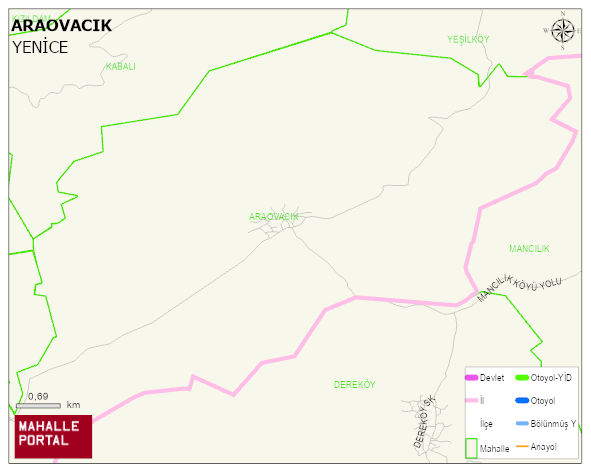ARAOVACIK Köyü Haritası | Mahalle ve Köy Sınırı