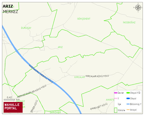 ARIZ Köyü Haritası | Dağlar, Ovalar ve Akarsu Bilgileri