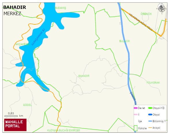 BAHADIR Köyü Haritası | Sayısal Bölge Görünümü