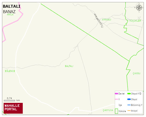 BALTALI Köyü Haritası | Sayısal Bölge Görünümü