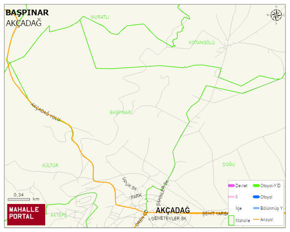 BAŞPINAR Mahallesi Haritası | Mahalle ve Köy Sınırı