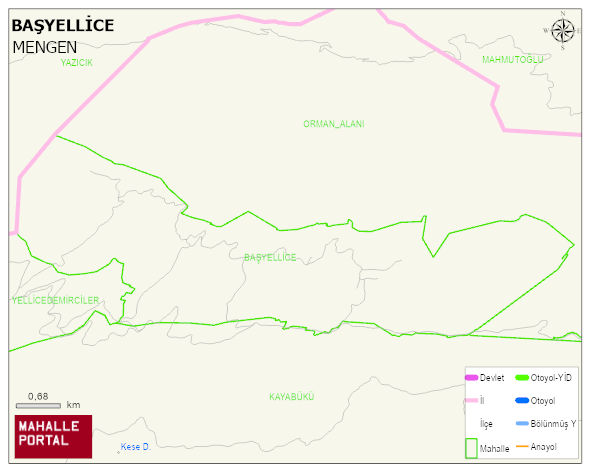 BAŞYELLİCE Köyü Haritası | Güncel Mahalle ve Köy Haritası