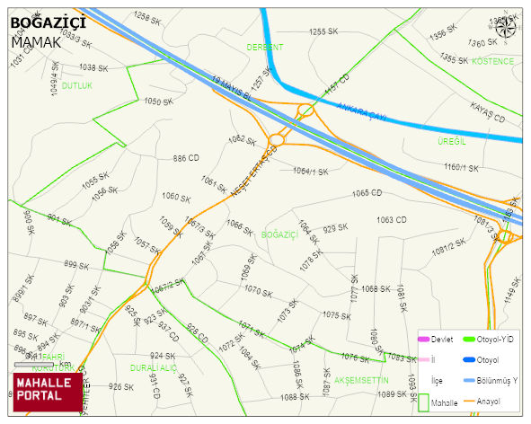 BOĞAZİÇİ Mahallesi Haritası | Mahalle Sokak Haritası