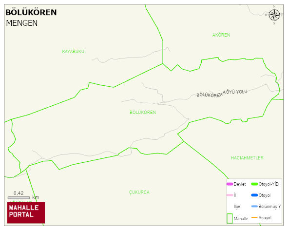BÖLÜKÖREN Köyü Haritası | Sayısal Bölge Görünümü