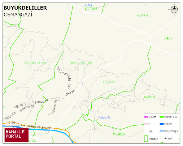 BÜYÜKDELİLLER Mahallesi Haritası | İnteraktif Köy ve Mahalle Sınırları
