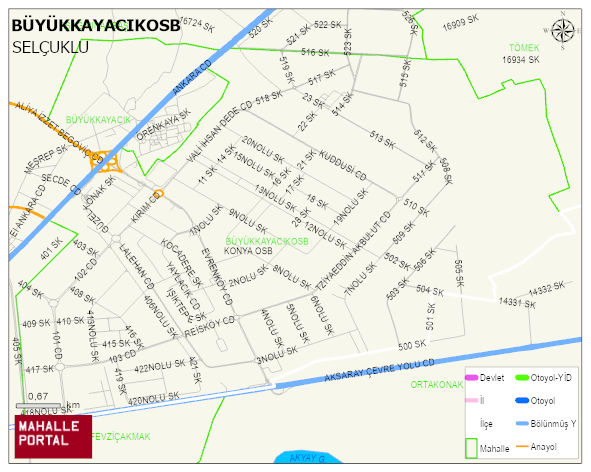 BÜYÜKKAYACIKOSB Mahallesi Haritası | Yükselti ve Doğa Özellikleri