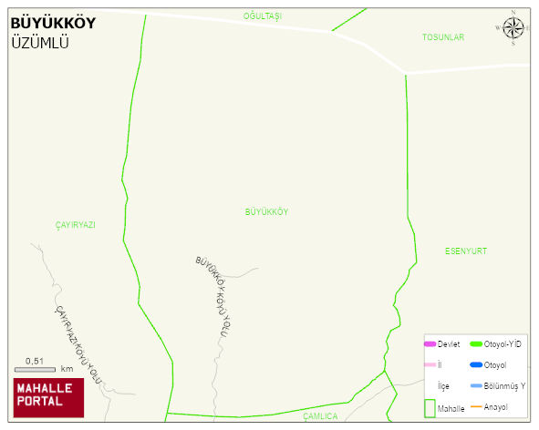 BÜYÜKKÖY Köyü Haritası | Güncel Mahalle ve Köy Haritası