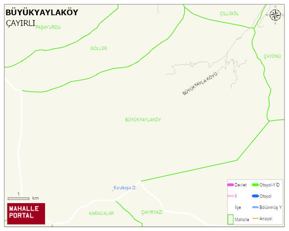 BÜYÜKYAYLAKÖY Köyü Haritası | Mahalle Sokak Haritası