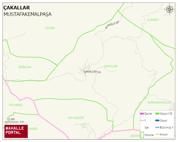 ÇAKALLAR Mahallesi Haritası | Mahalle Sokak Haritası