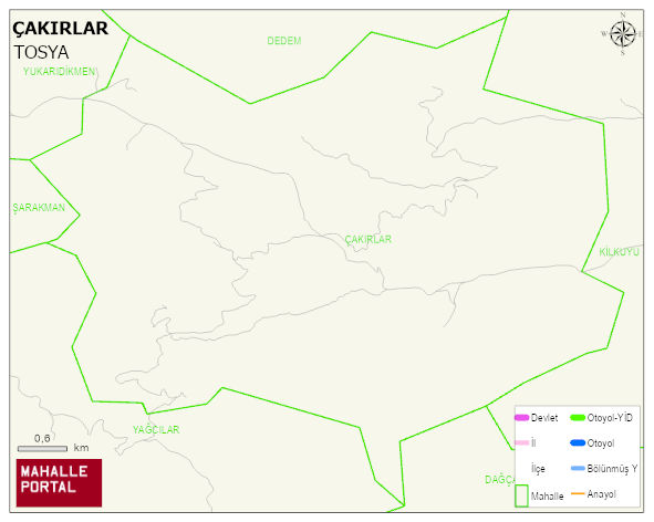ÇAKIRLAR Köyü Haritası | Dağlar, Ovalar ve Akarsu Bilgileri