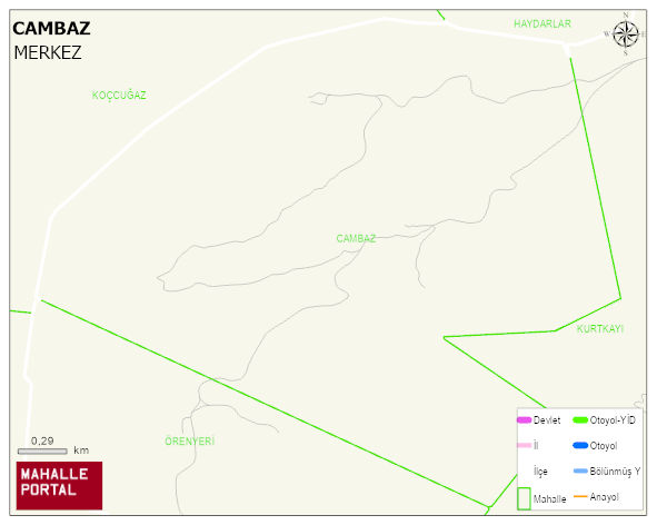 CAMBAZ Köyü Haritası | Yükselti ve Doğa Özellikleri