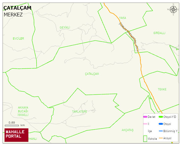 ÇATALÇAM Köyü Haritası | Güncel Mahalle ve Köy Haritası