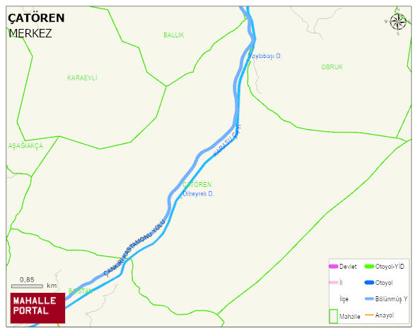 ÇATÖREN Köyü Haritası | Detaylı Köy ve Mahalle Görünümü