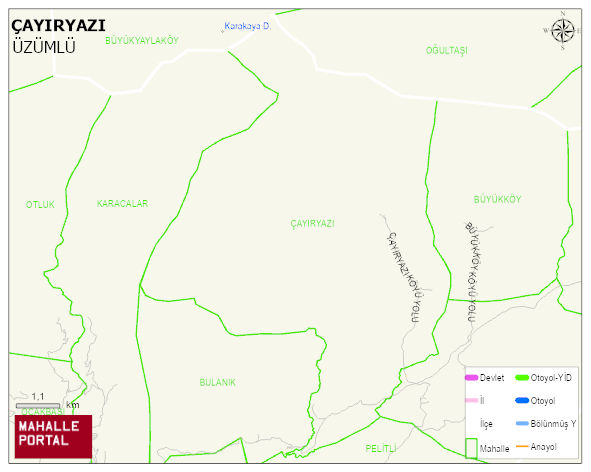 ÇAYIRYAZI Köyü Haritası | Mahalle Sokak Haritası