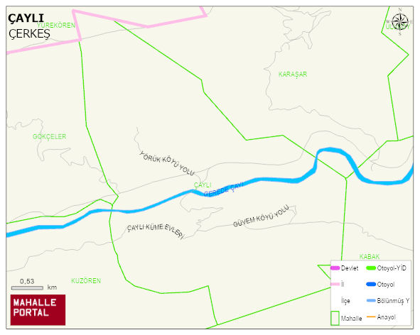 ÇAYLI Köyü Haritası | Coğrafi Yapı ve Detaylı Haritası
