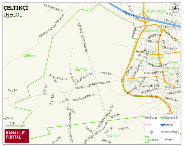 ÇELTİKÇİ Mahallesi Haritası | İnteraktif Köy ve Mahalle Sınırları