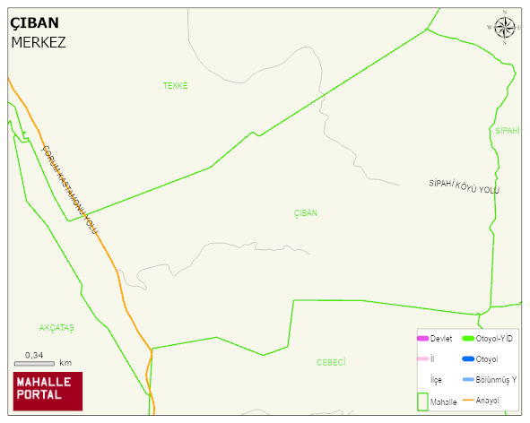 ÇIBAN Köyü Haritası | Detaylı Köy ve Mahalle Görünümü