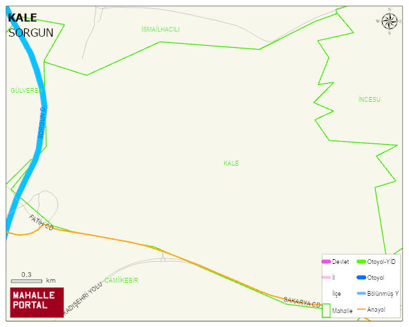 ÇİĞDEMLİ BELDESİ KALE Mahallesi Haritası | Yükselti ve Doğa Özellikleri