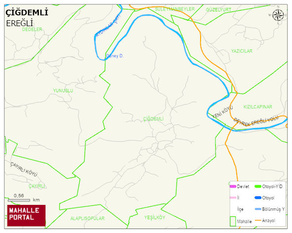 ÇİĞDEMLİ Köyü Haritası | Mahalle ve Köy Sınırı