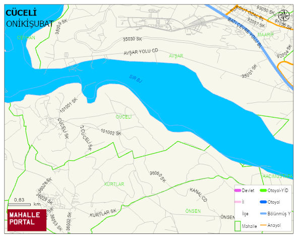 CÜCELİ Mahallesi Haritası | Mahalle ve Köy Sınırı