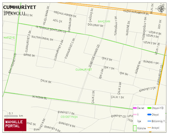 CUMHURİYET Mahallesi Haritası | Mahalle ve Köy Sınırı