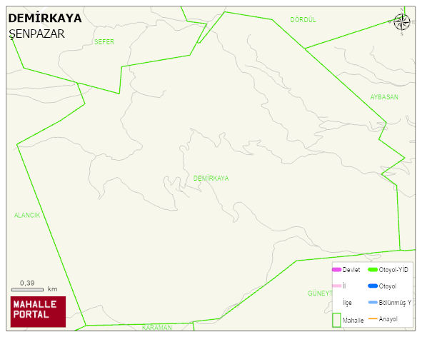 DEMİRKAYA Köyü Haritası | Yükselti ve Doğa Özellikleri