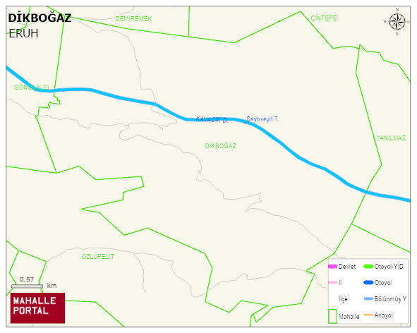 DİKBOĞAZ Köyü Haritası | Detaylı Köy ve Mahalle Görünümü