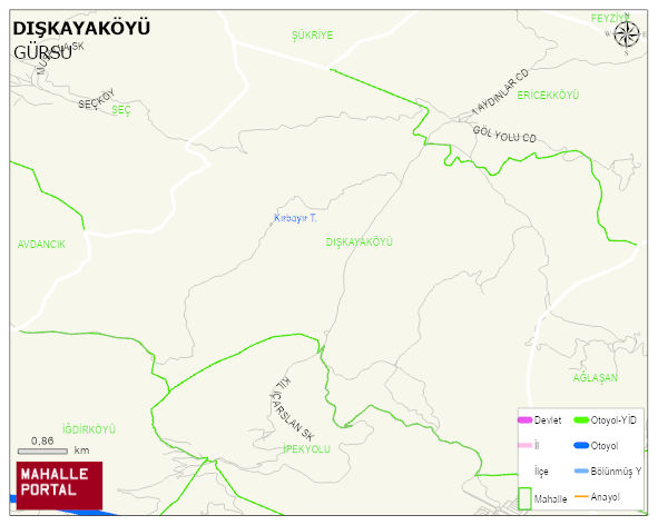 DIŞKAYAKÖYÜ Mahallesi Haritası | Mahalle Sokak Haritası