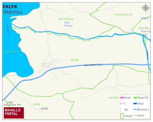 ERÇEK Mahallesi Haritası | Dağlar, Ovalar ve Akarsu Bilgileri