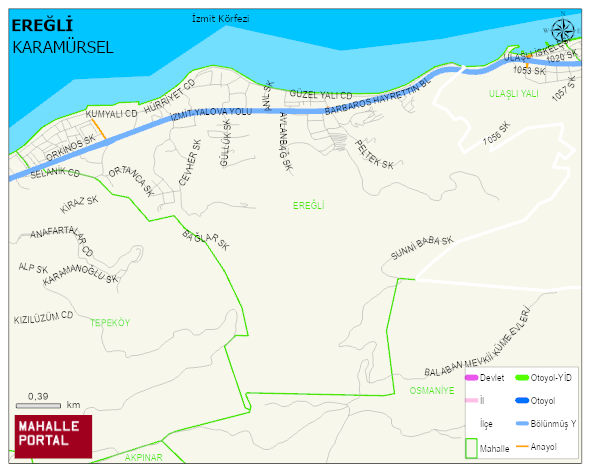 EREĞLİ Mahallesi Haritası | Mahalle ve Köy Sınırı
