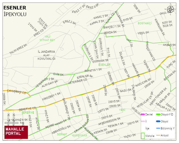 ESENLER Mahallesi Haritası | Mahalle ve Köy Sınırı