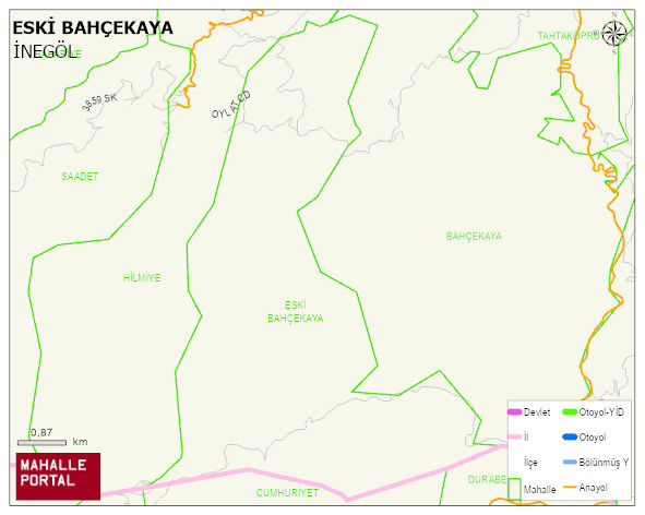 ESKİ BAHÇEKAYA Mahallesi Haritası | İnteraktif Köy ve Mahalle Sınırları