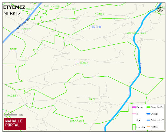 ETYEMEZ Köyü Haritası | Güncel Mahalle ve Köy Haritası