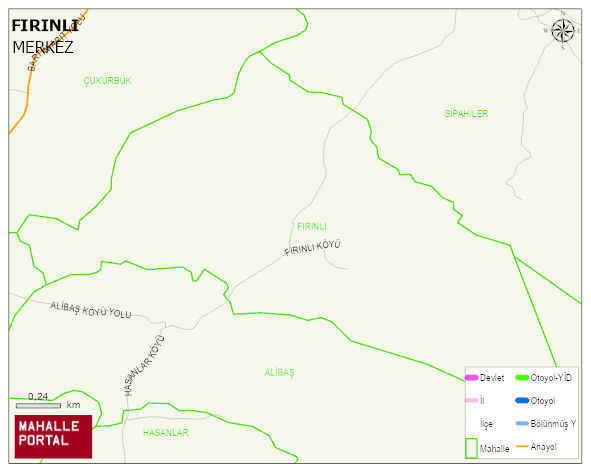 FIRINLI Köyü Haritası | Dağlar, Ovalar ve Akarsu Bilgileri