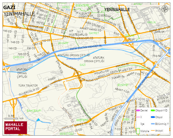 GAZİ Mahallesi Haritası | Dağlar, Ovalar ve Akarsu Bilgileri