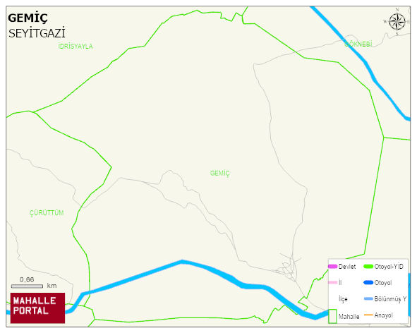 GEMİÇ Mahallesi Haritası | Yükselti ve Doğa Özellikleri