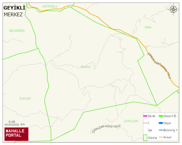 GEYİKLİ Köyü Haritası | Detaylı Köy ve Mahalle Görünümü