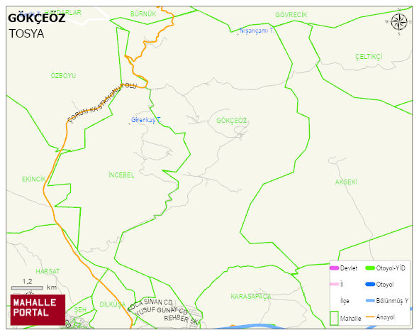 GÖKÇEÖZ Köyü Haritası | Coğrafi Yapı ve Detaylı Haritası